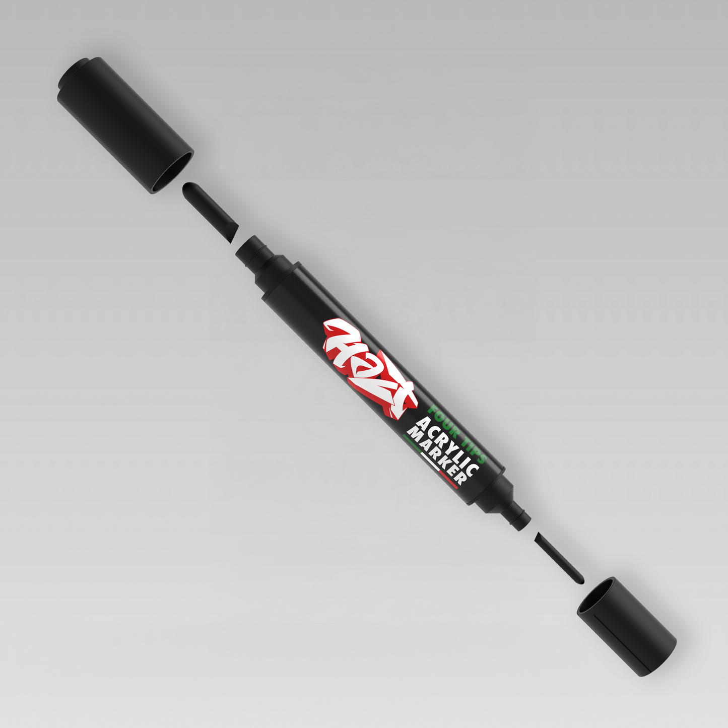 Acrylic Marker 4Tips - Halt Colors Basic Oultine Kit (2 Black)