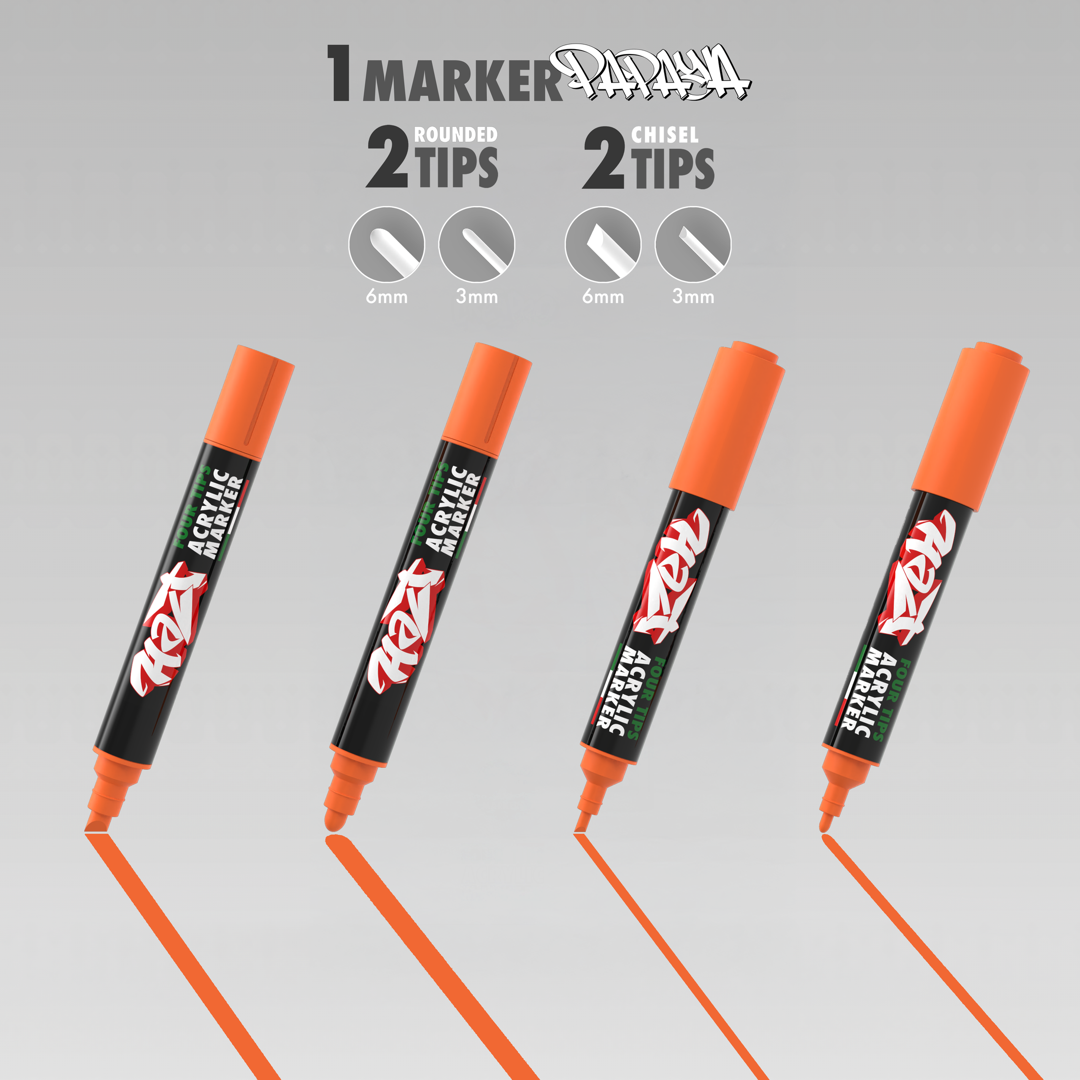 Acrylic Marker 4Tips - Halt Colors Graffiti Spectrum Kit (20 Markers)