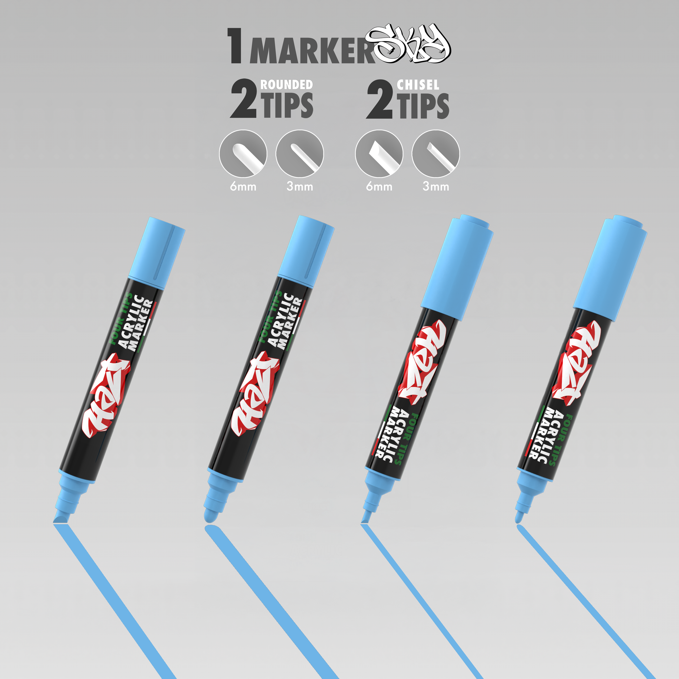 Acrylic Marker 4Tips - Halt Colors Graffiti Spectrum Kit (20 Markers)