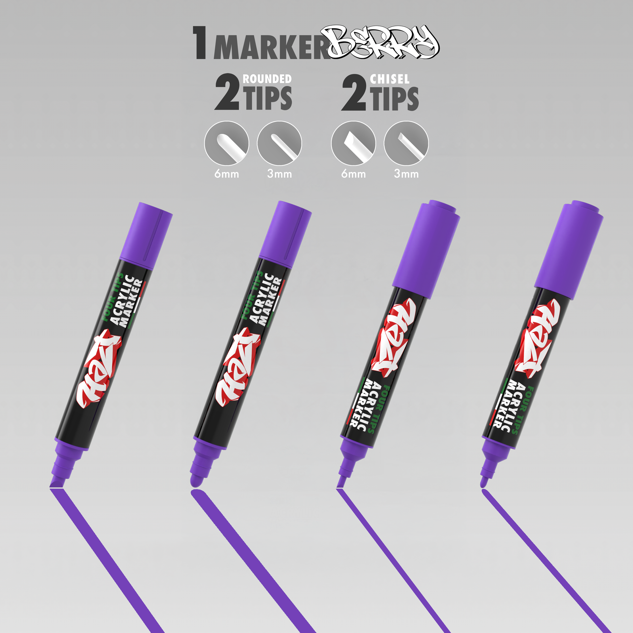Acrylic Marker 4Tips - Halt Colors Graffiti Spectrum Kit (20 Markers)