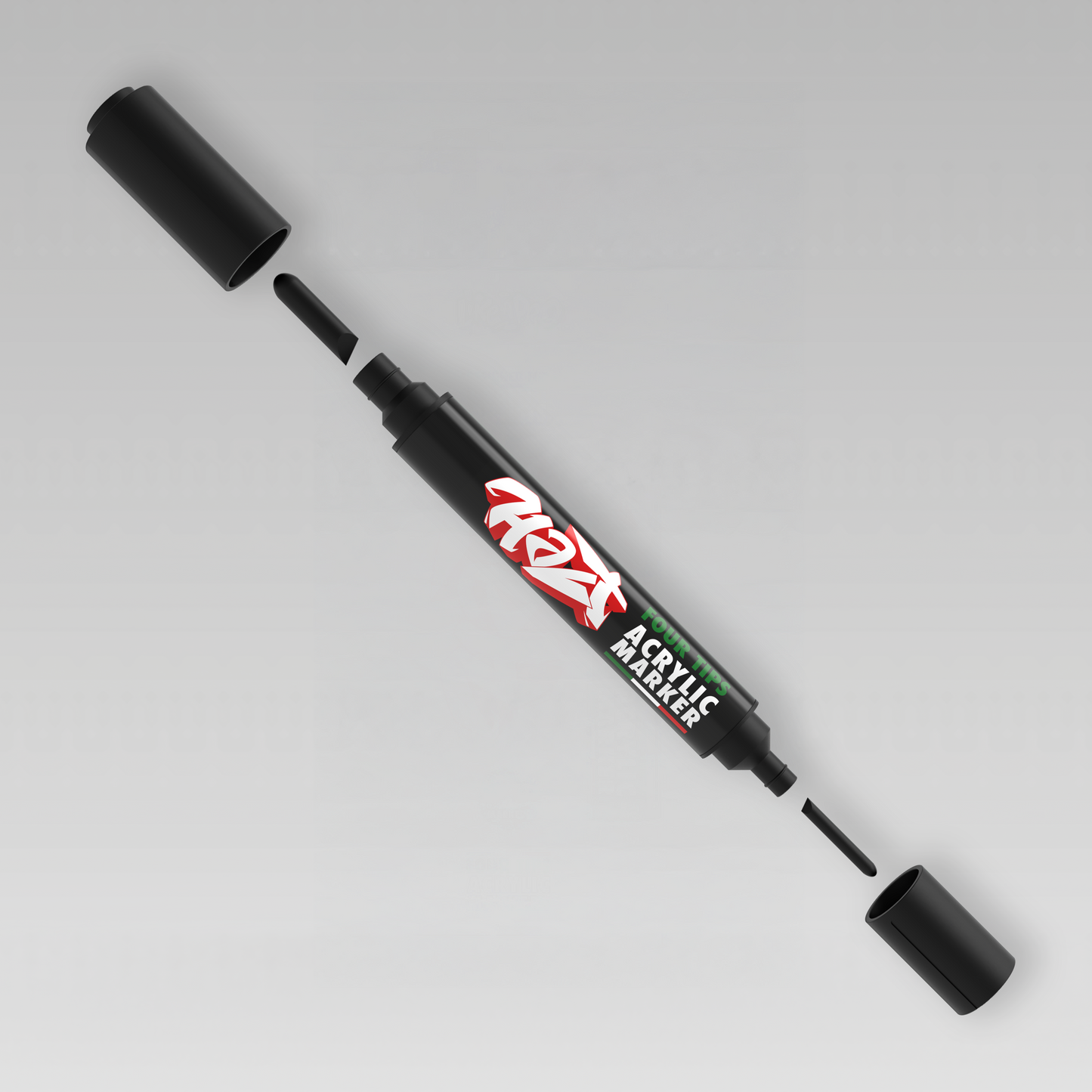 Acrylic Marker 4Tips - Halt Colors Black Hell Kit(3 Black)