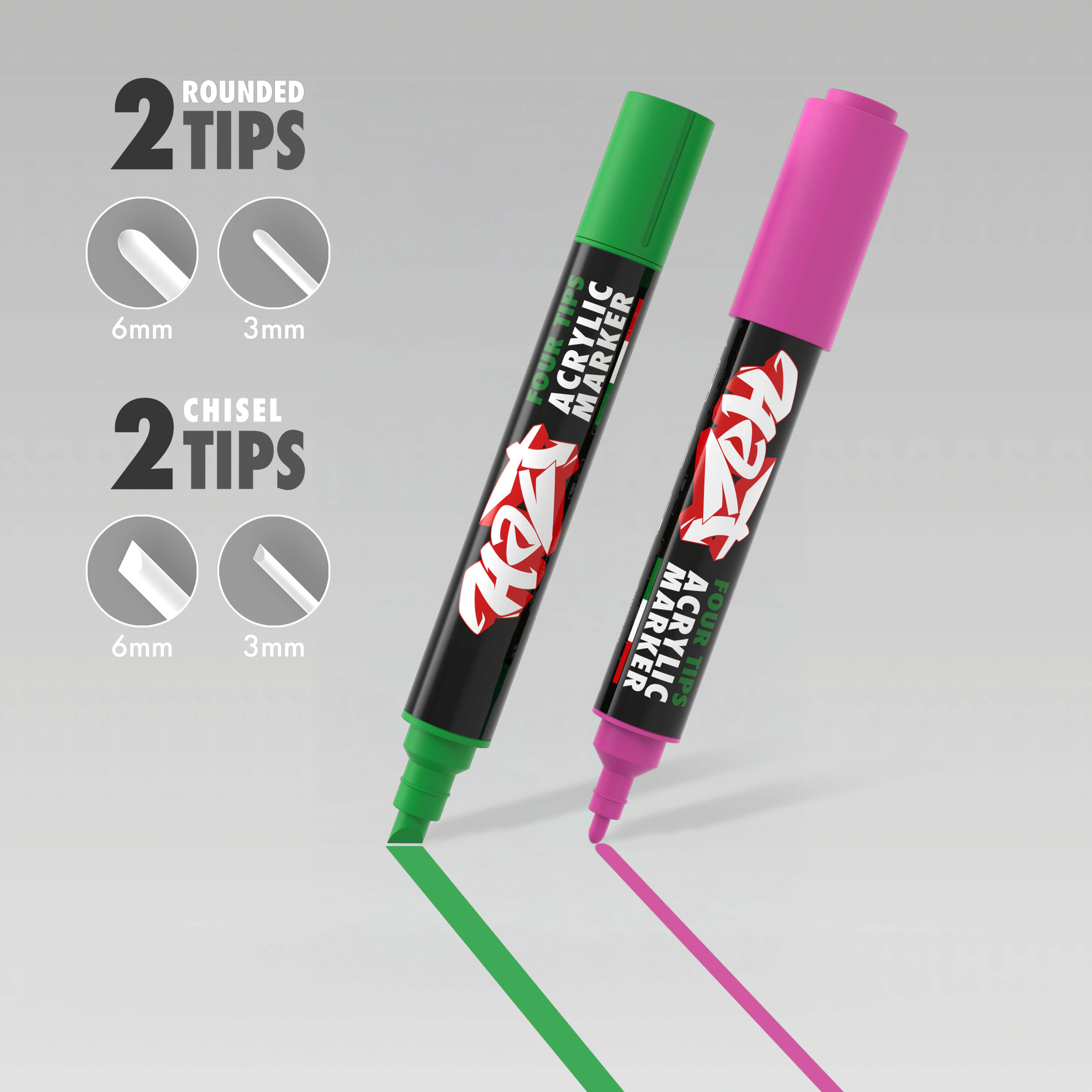 Acrylic Marker 4Tips - Halt Colors Graffiti Spectrum Kit (20 Markers)