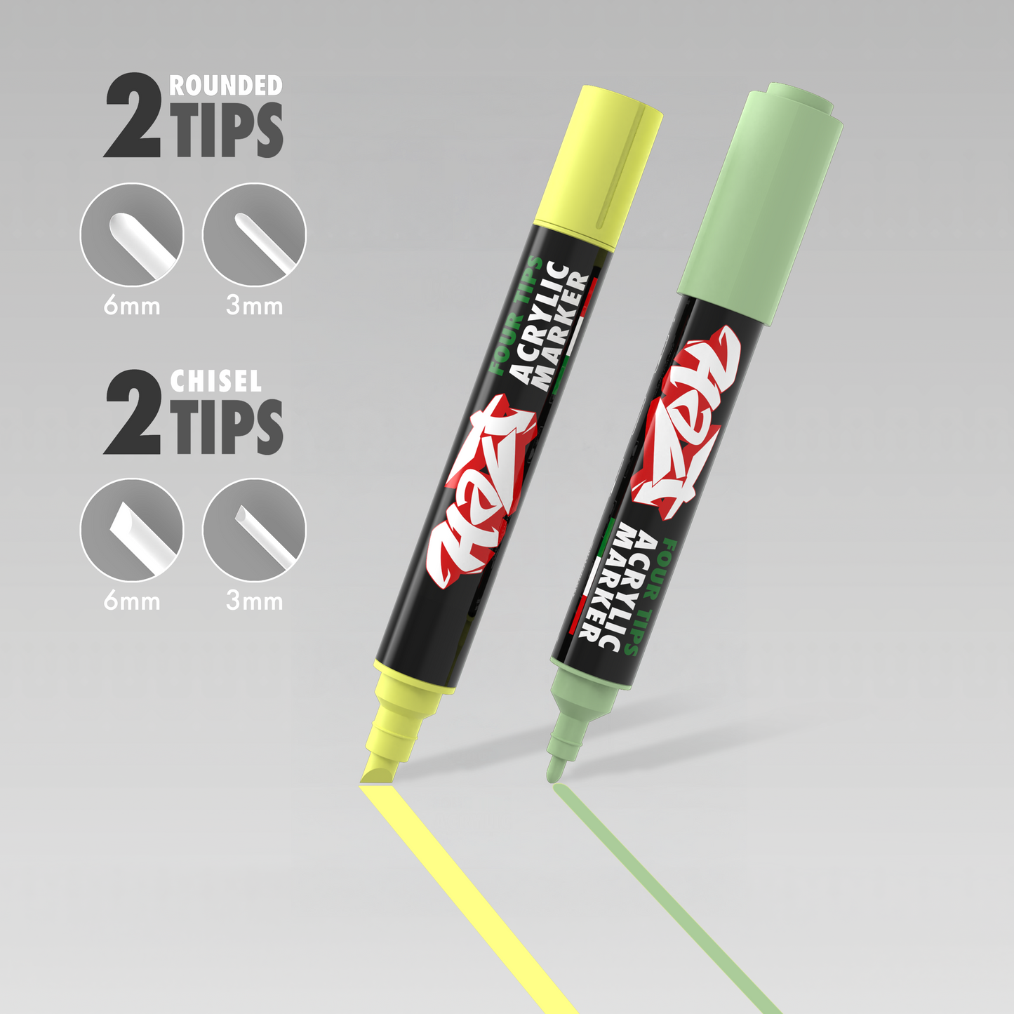 Acrylic Marker 4Tips - Halt Colors Jungle WildStyle Kit (Green / Forest / Sulfur / Mais / Black)