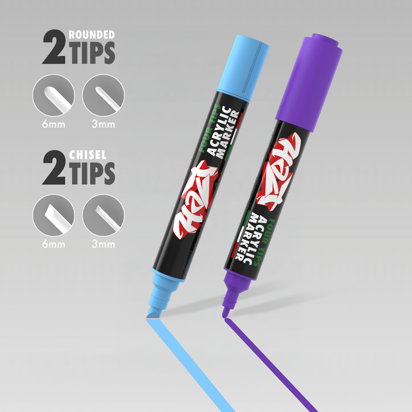 Acrylic Marker 4Tips - Halt Colors Skyline Drip Kit (Sky / Blue / Berry / Silver / Lilac)