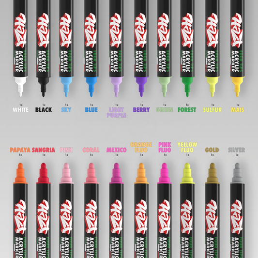 Acrylic Marker 4Tips - Halt Colors Graffiti Spectrum Kit (20 Markers)