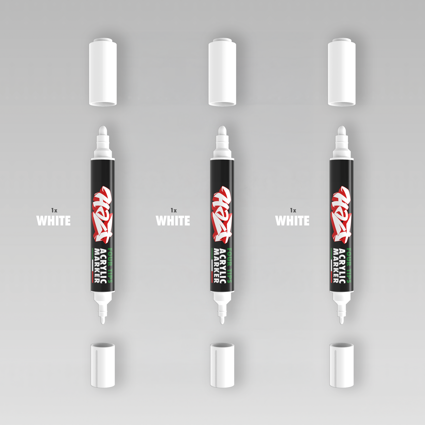 Acrylic Marker 4Tips - Halt Colors Point Of Light Kit(3 White)