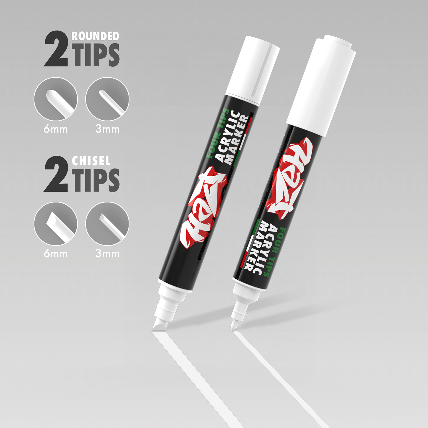 Acrylic Marker 4Tips - Halt Colors Point Of Light Kit(3 White)