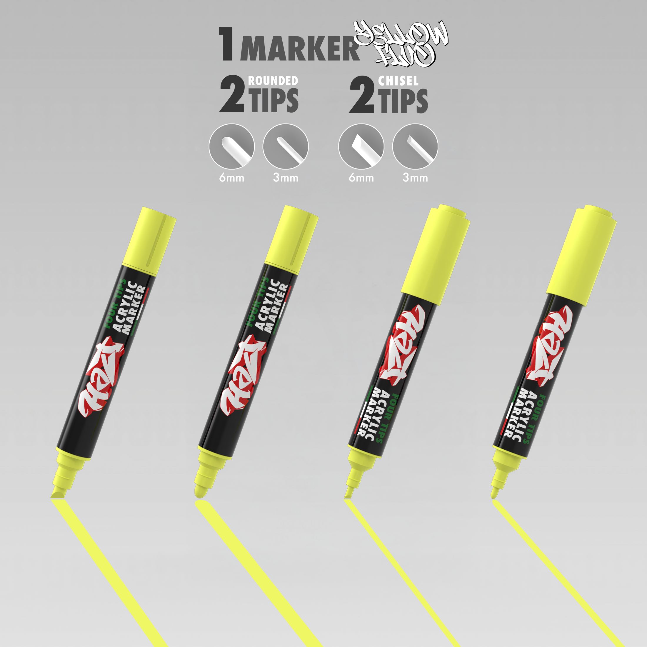 Acrylic Marker 4Tips - Halt Colors Graffiti Spectrum Kit (20 Markers)