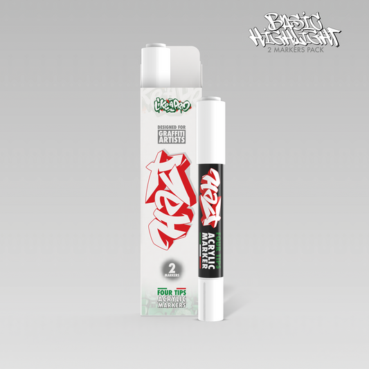 Acrylic Marker 4Tips - Halt Colors Basic Highlights Kit (2 White)