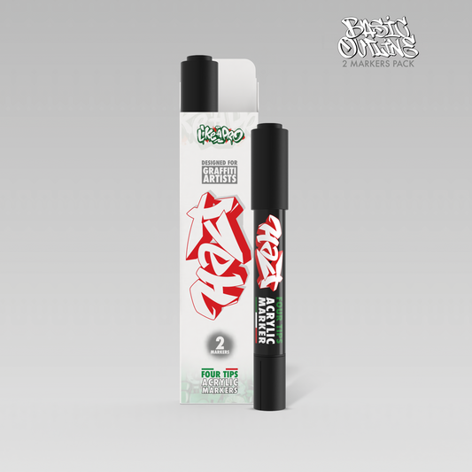 Acrylic Marker 4Tips - Halt Colors Basic Oultine Kit (2 Black)