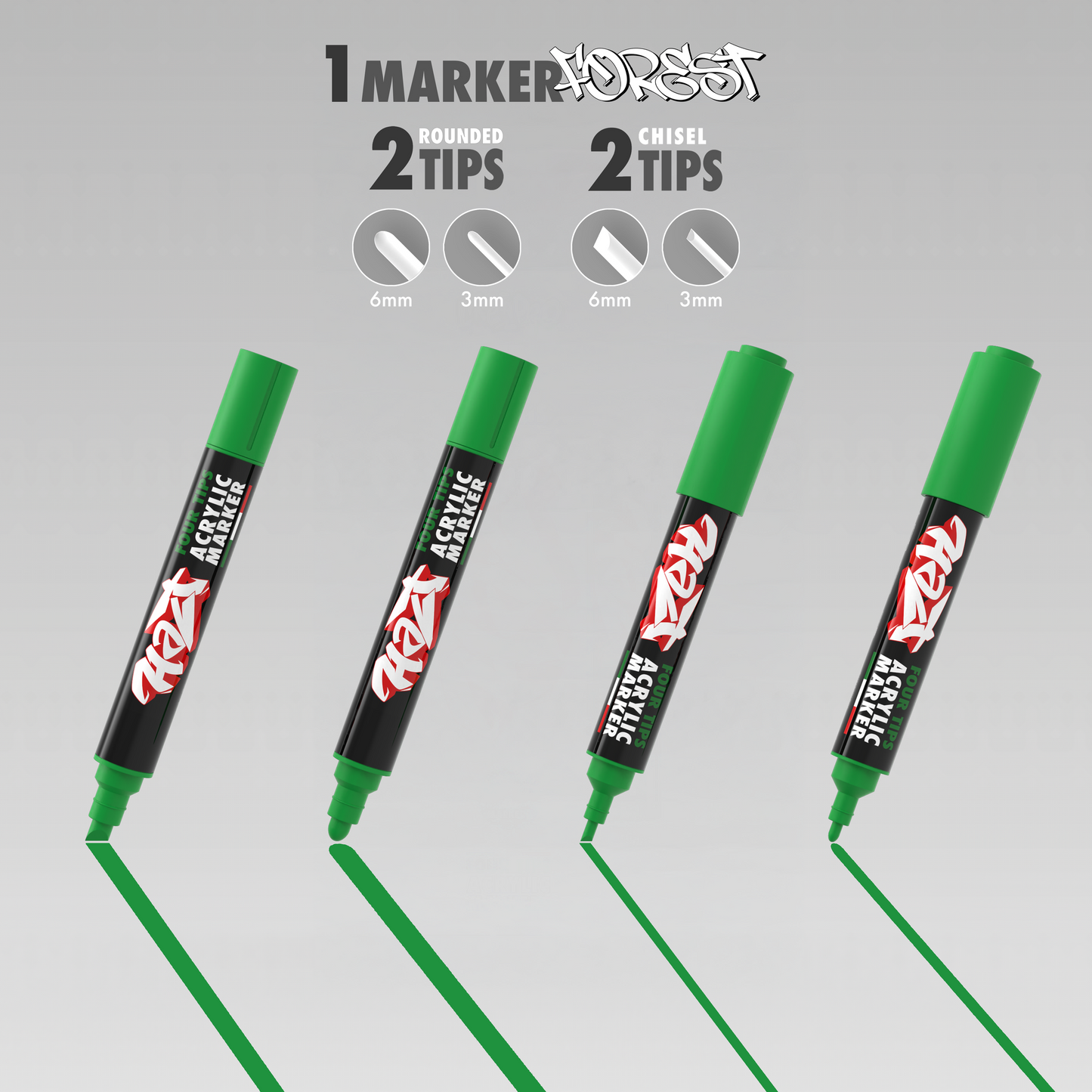 Acrylic Marker 4Tips - Halt Colors Graffiti Spectrum Kit (20 Markers)