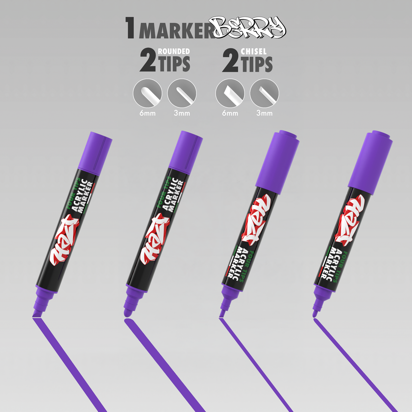 Acrylic Marker 4Tips - Halt Colors Graffiti Spectrum Kit (20 Markers)