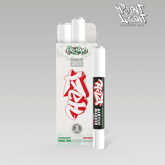 Acrylic Marker 4Tips - Halt Colors Point Of Light Kit(3 White)