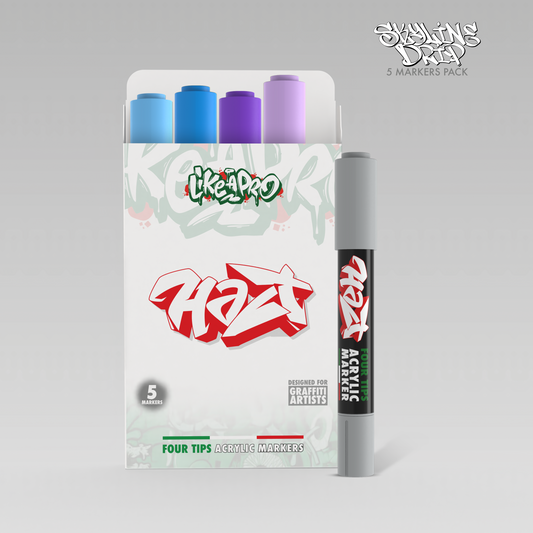 Acrylic Marker 4Tips - Halt Colors Skyline Drip Kit (Sky / Blue / Berry / Silver / Lilac)